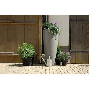 Garantia regenton met bloembak 300 liter grijs