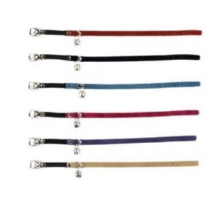 Suede kattenbandje met elastiek en bel Suede kattenbandje met elastiek en bel