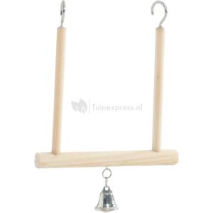 Houten schommel met bel Houten schommel met bel